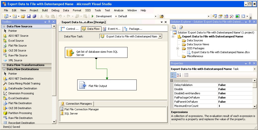 Including the Date in a Filename in SSIS using an Expression image 2